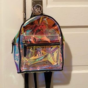 Iridescent Clear Mini Backpack